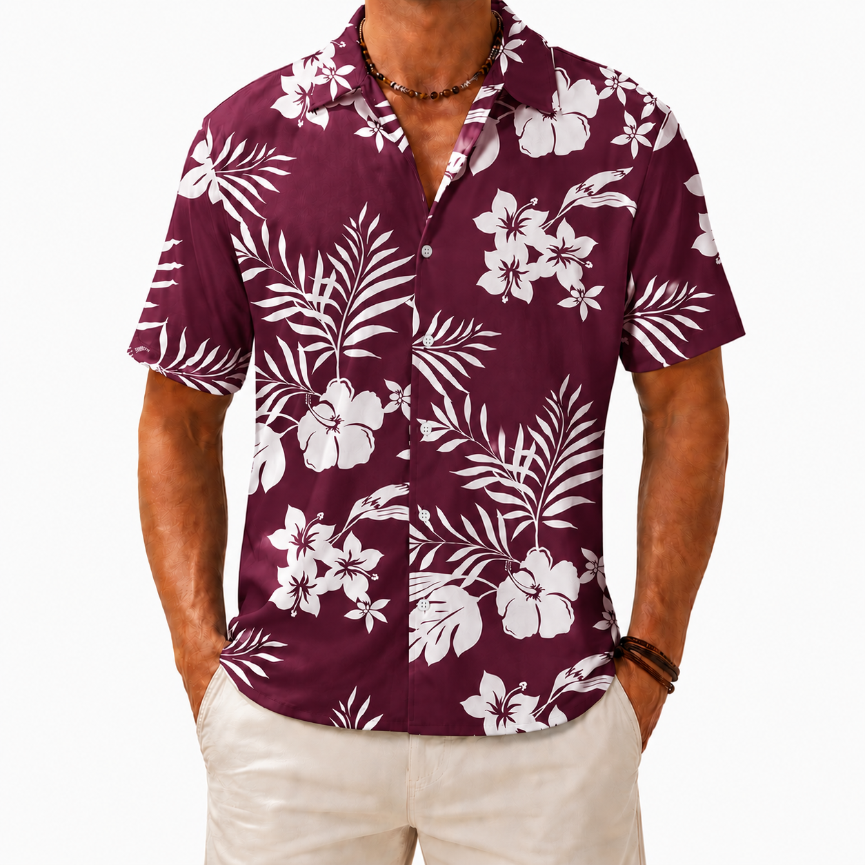 Plum Wine Hawaiian floral shirt variant