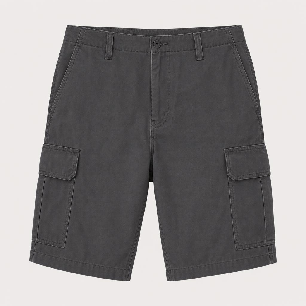 Men's Relaxed Fit Cargo Shorts in Charcoal