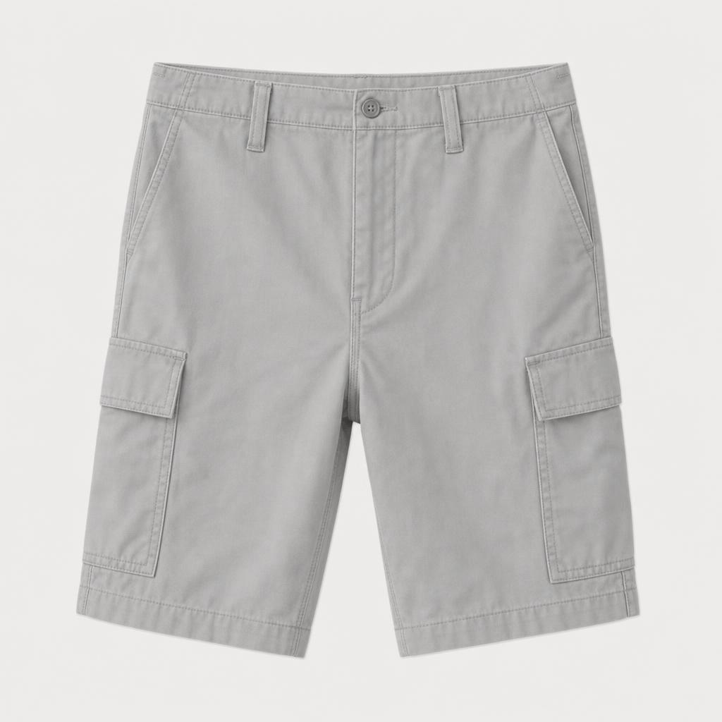Men's Relaxed Fit Cargo Shorts in Light Gray