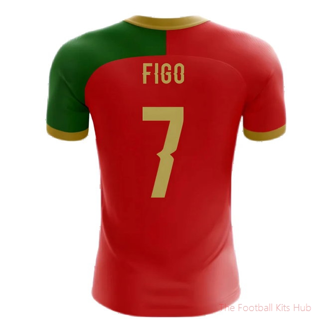 2025-2026 Portugal Flag Home Concept Football Shirt (Figo 7) - Kids-unisoccer store