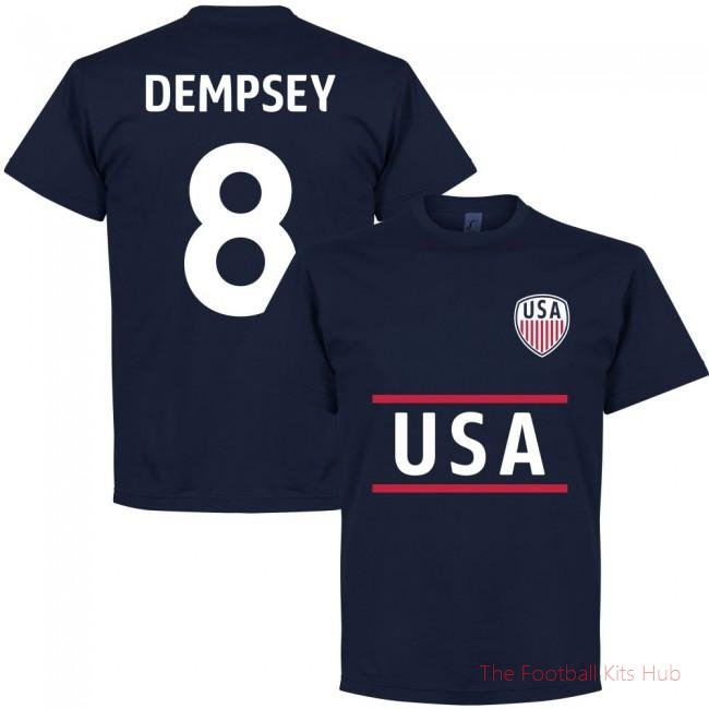 USA Clint Dempsey 8 Team T-Shirt - Navy-unisoccer store
