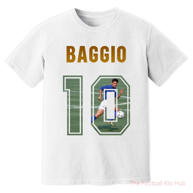 Roberto Baggio Italy Name and Number T-Shirt (White)-unisoccer store