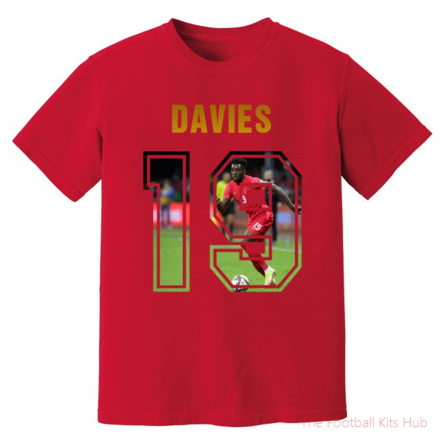 Alphonso Davies Canada Name And Number T-Shirt (Red)-unisoccer store