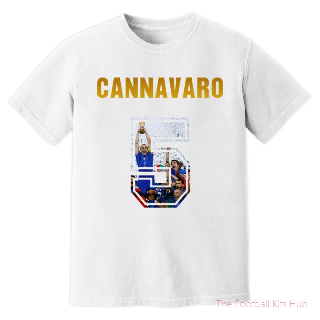 Fabio Cannavaro Italy Name And Number T-Shirt (White)-unisoccer store