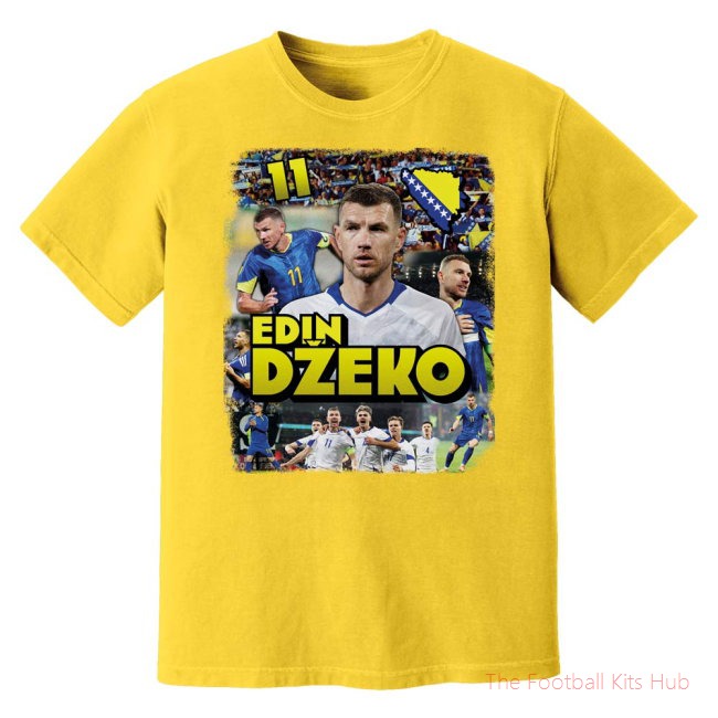 Edin Dzeko Bosnia T-Shirt (Yellow)-unisoccer store
