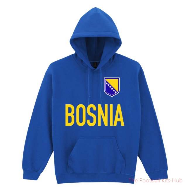 Bosnia National Team Text Hoodie (Blue)-unisoccer store