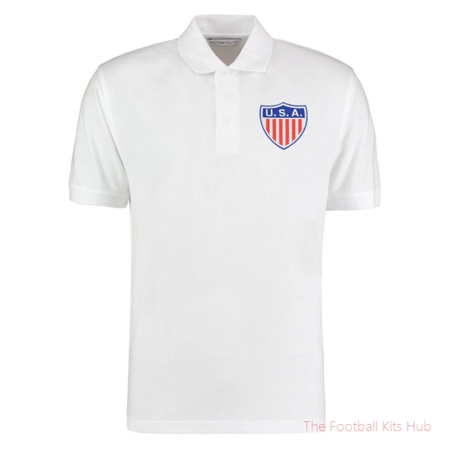 USA National Team Embroidered Polo Shirt (White)-unisoccer store