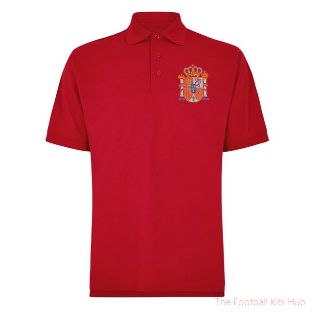 Spain National Team Embroidered Polo Shirt (Red)-unisoccer store