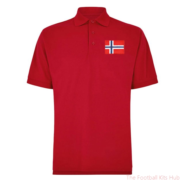 Norway National Team Embroidered Polo Shirt (Red)-unisoccer store