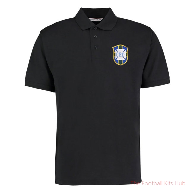 Brazil National Team Embroidered Polo Shirt (Black)-unisoccer store