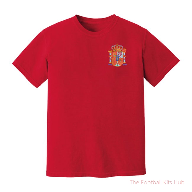 Spain National Team Embroidered Tee (Red)-unisoccer store