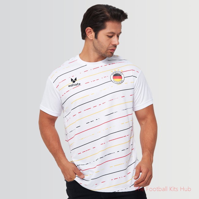 Germany Legacy Football Jersey Striped (Wolvate) Adult Short Sleeve-unisoccer store
