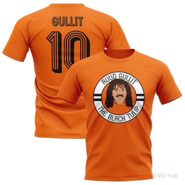 Ruud Gullit Holland Illustration T-Shirt (Orange)-unisoccer store