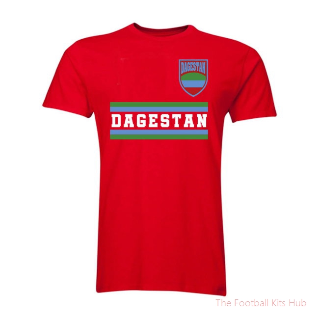 Dagestan Core Football Country T-Shirt (Red)-unisoccer store