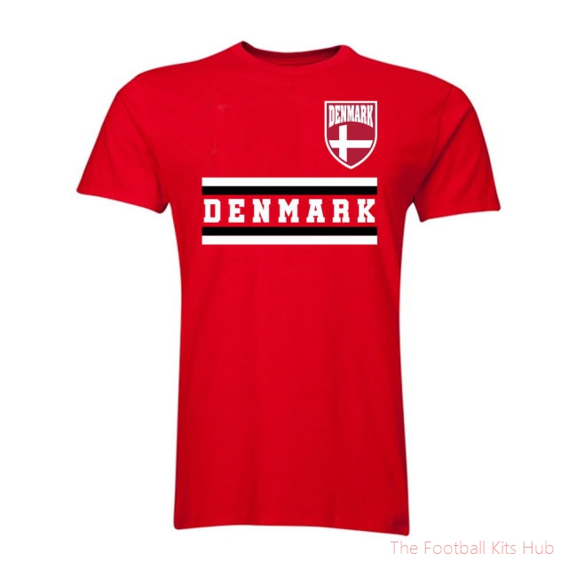 Denmark Core Football Country T-Shirt (Red)-unisoccer store