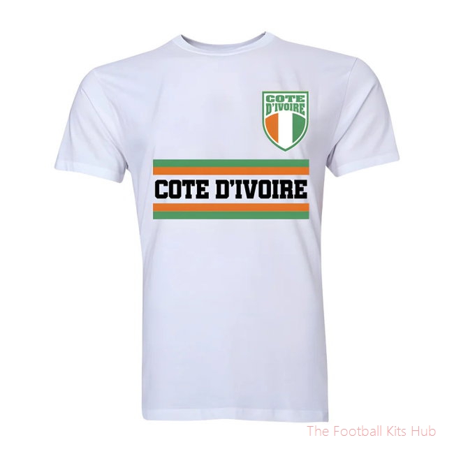 Ivory Coast Core Football Country T-Shirt (White)-unisoccer store