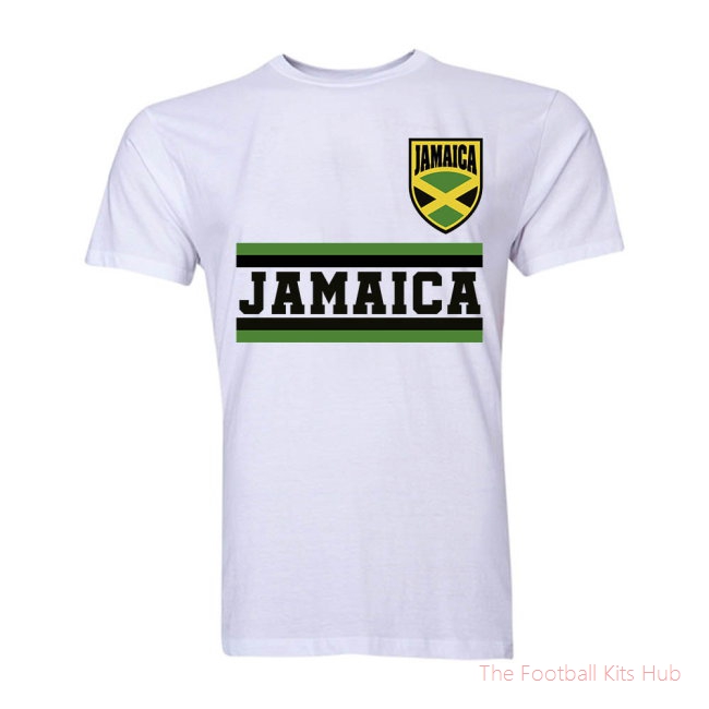 Jamaica Core Football Country T-Shirt (White)-unisoccer store
