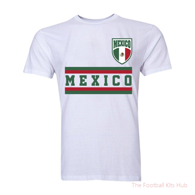 Mexico Core Football Country T-Shirt (White)-unisoccer store