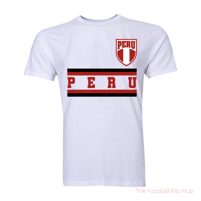 Peru Core Football Country T-Shirt (White)-unisoccer store