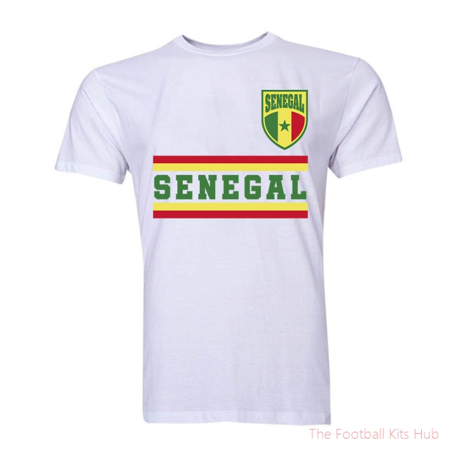 Senegal Core Football Country T-Shirt (White)-unisoccer store