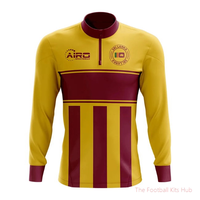 Sri Lanka Concept Football Half Zip Midlayer Top (Yellow-Red)-unisoccer store