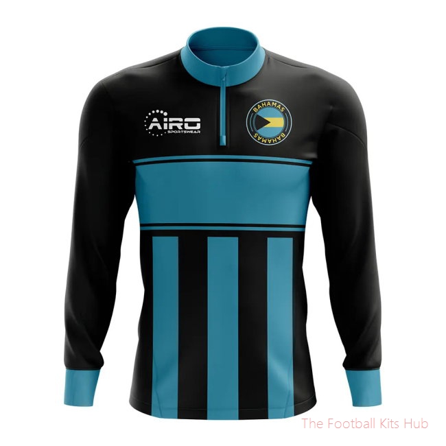 Bahamas Concept Football Half Zip Midlayer Top (Black-Blue)-unisoccer store