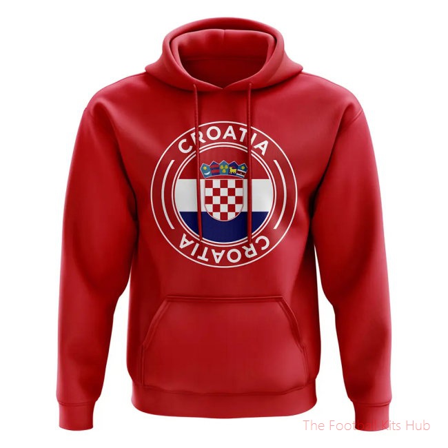 Croatia Football Badge Hoodie (Red)-unisoccer store