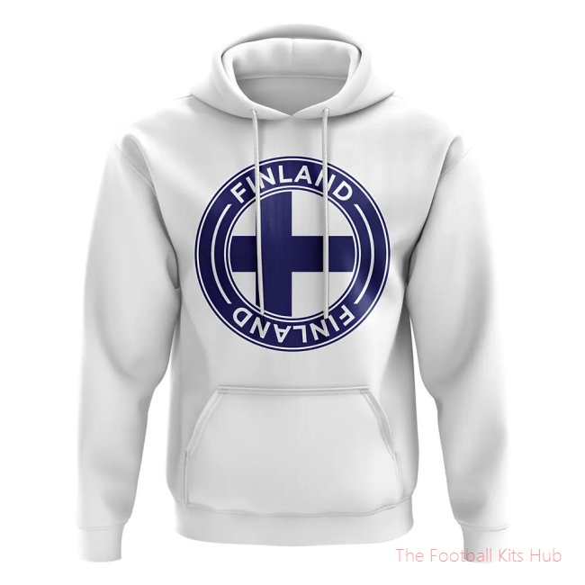 Finland Football Badge Hoodie (White)-unisoccer store