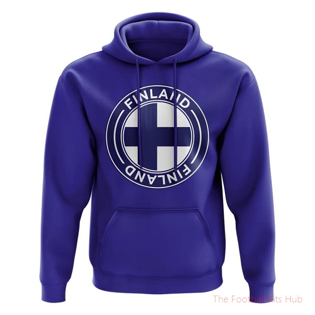 Finland Football Badge Hoodie (Royal)-unisoccer store