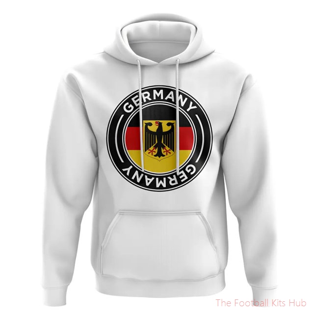 Germany Football Badge Hoodie (White)-unisoccer store
