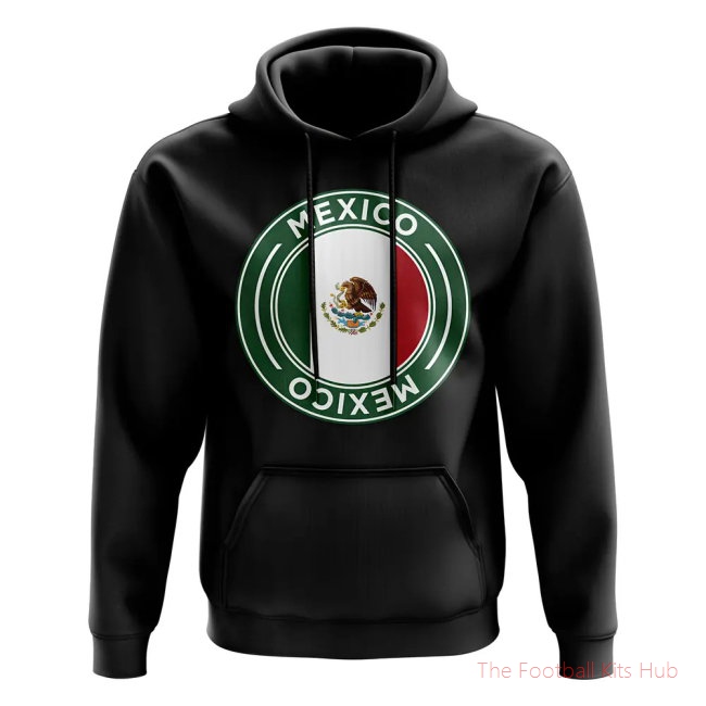 Mexico Football Badge Hoodie (Black)-unisoccer store