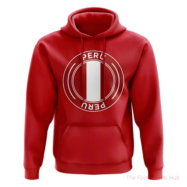 Peru Football Badge Hoodie (Red)-unisoccer store
