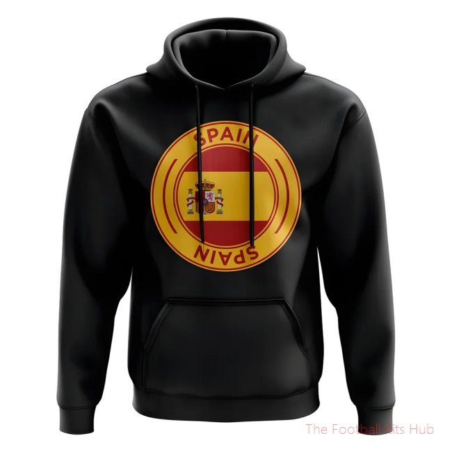 Spain Football Badge Hoodie (Black)-unisoccer store