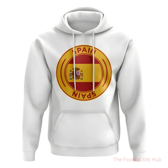 Spain Football Badge Hoodie (White)-unisoccer store