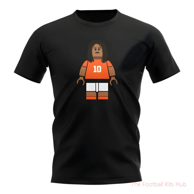 Ruud Gullit Holland Brick Footballer T-Shirt (Black)-unisoccer store