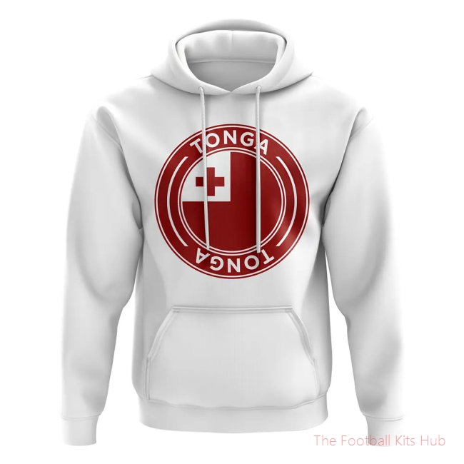 Tonga Football Badge Hoodie (White)-unisoccer store