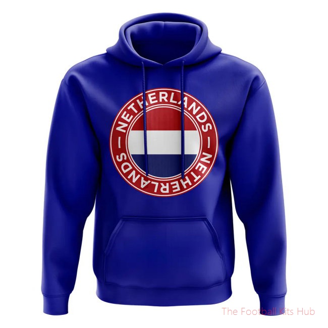 Netherlands Football Badge Hoodie (Royal)-unisoccer store