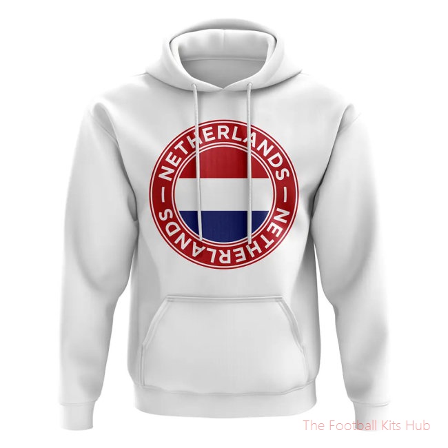 Netherlands Football Badge Hoodie (White)-unisoccer store