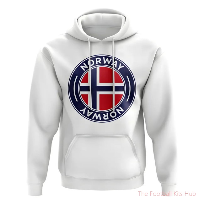 Norway Football Badge Hoodie (White)-unisoccer store