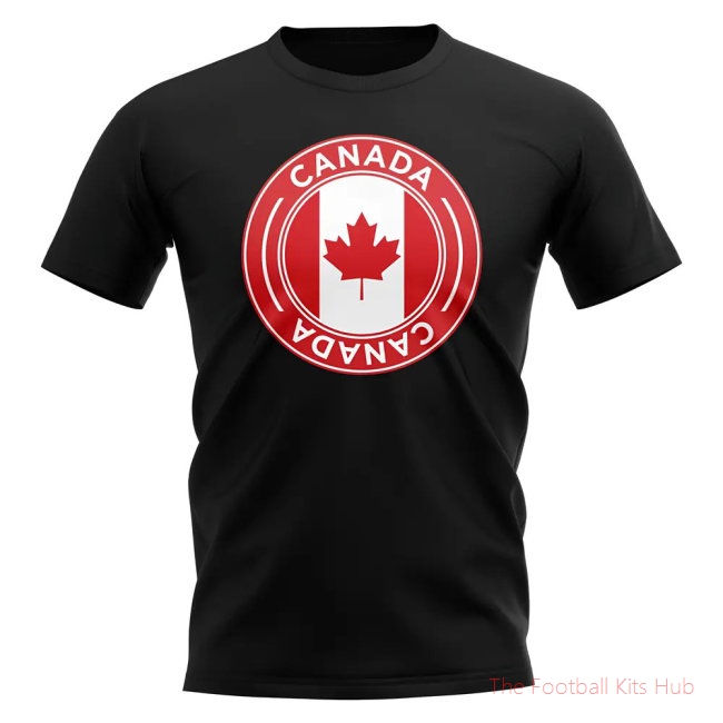 Canada Football Badge T-Shirt (Black)-unisoccer store