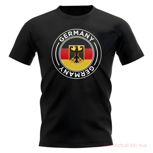 Germany Football Badge T-Shirt (Black)-unisoccer store