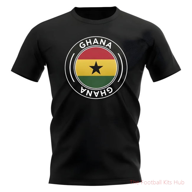 Ghana Football Badge T-Shirt (Black)-unisoccer store