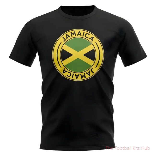 Jamaica Football Badge T-Shirt (Black)-unisoccer store