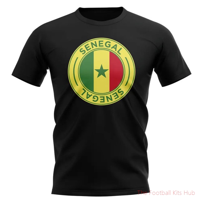 Senegal Football Badge T-Shirt (Black)-unisoccer store
