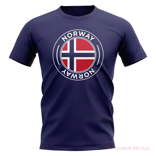 Norway Football Badge T-Shirt (Navy)-unisoccer store