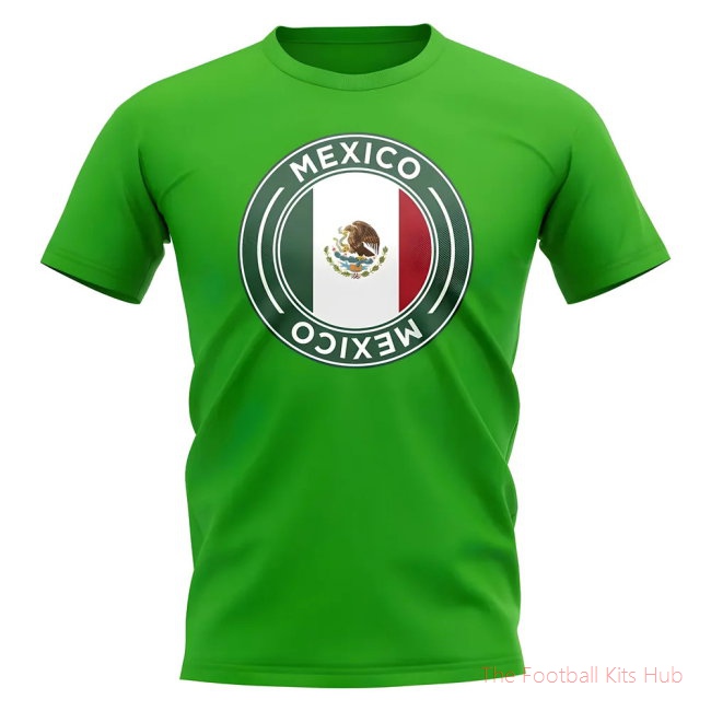 Mexico Football Badge T-Shirt (Green)-unisoccer store