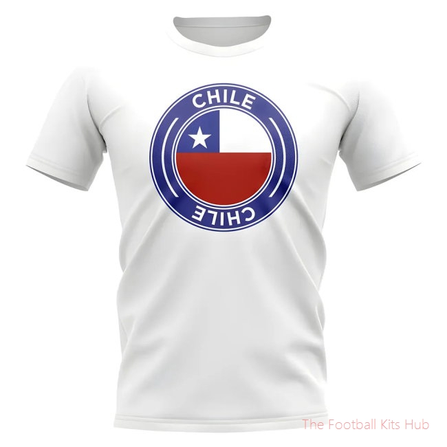 Chile Football Badge T-Shirt (White)-unisoccer store