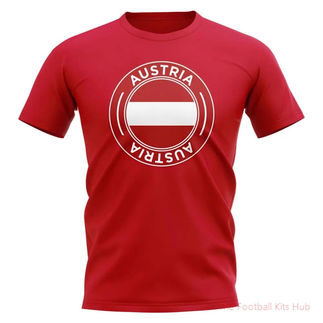 Austria Football Badge T-Shirt (Red)-unisoccer store