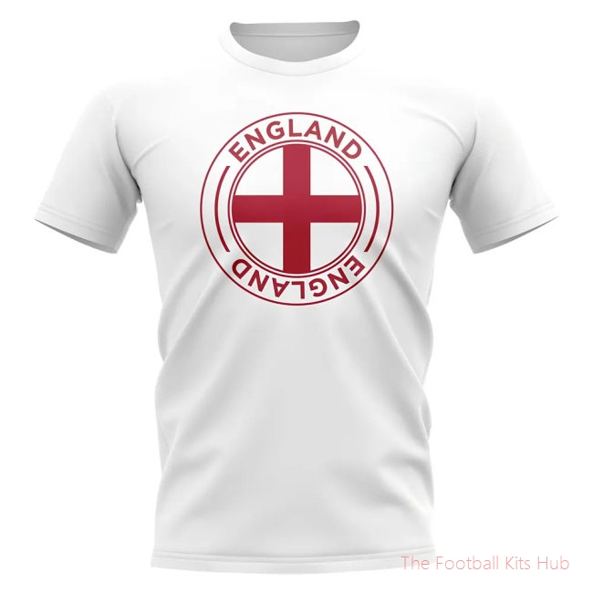 England Football Badge T-Shirt (White)-unisoccer store