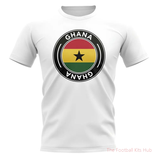 Ghana Football Badge T-Shirt (White)-unisoccer store